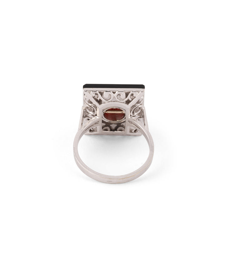 30S onyx coral ring "Kakima" - Caillou Paris