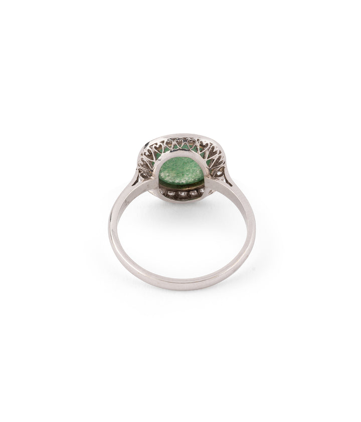 Ancienne bague aventurine et diamants "Songaa" - Caillou Paris