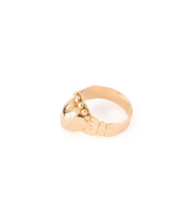 Ancienne bague de foi Bretagne en or rose "Myrta" - Caillou Paris