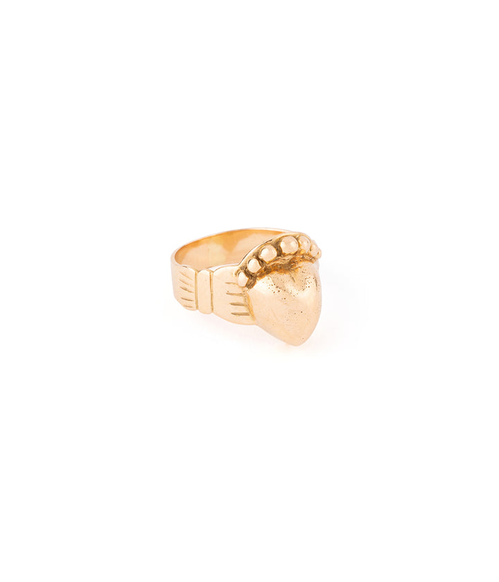 Ancienne bague de promesse Bretagne en or rose "Myrta" - Caillou Paris
