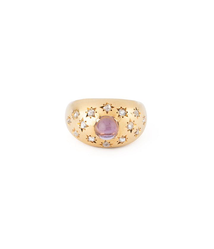 ancienne bague dôme diamants serti étoilé en or Biel - Caillou Paris
