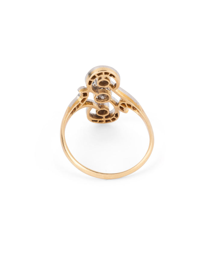 Ancienne bague de fiançailles en or et diamants "Ailis" - Caillou Paris