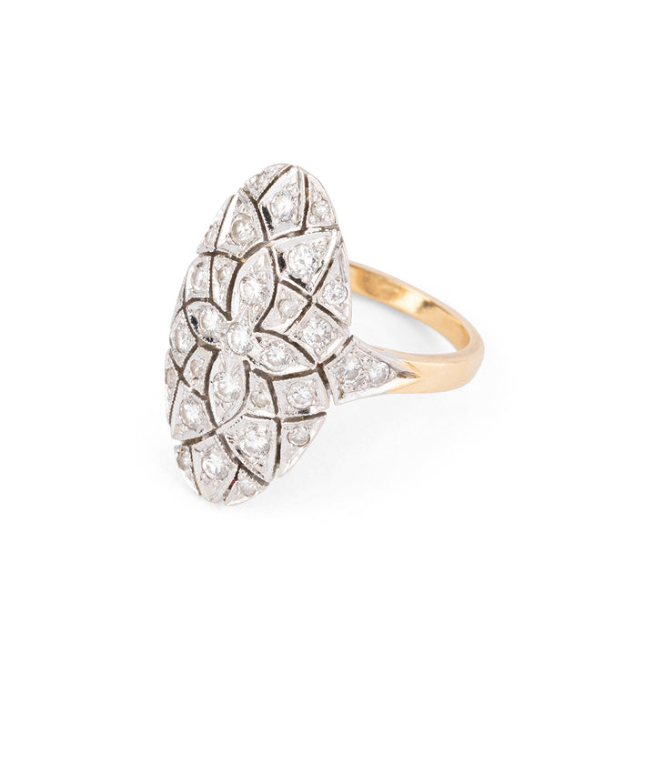 ancienne bague marquise en diamants "Layla" - Caillou Paris