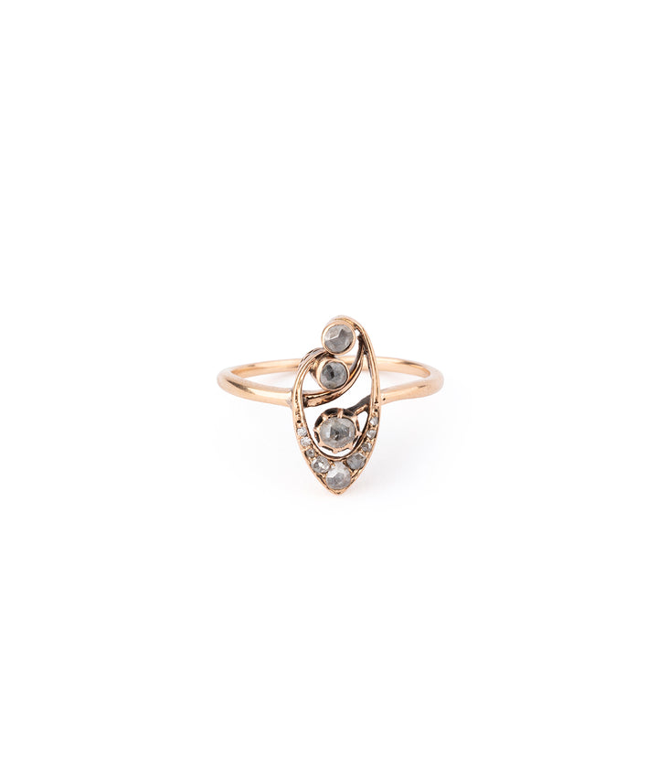 Ancienne bague marquise en diamants taille rose "Elsu" - Caillou Paris