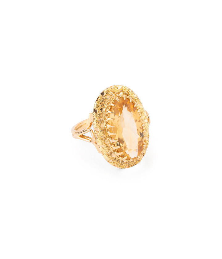 Ancienne bague marquise or et citrine "Wikimak" - Caillou Paris