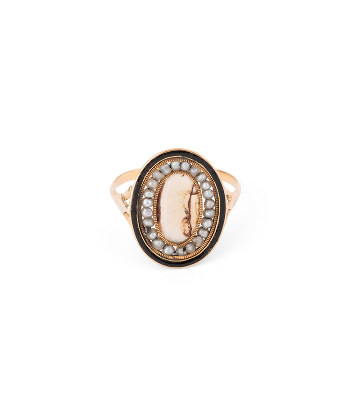 Ancienne bague or agate dendritique "Corrina" - Caillou Paris