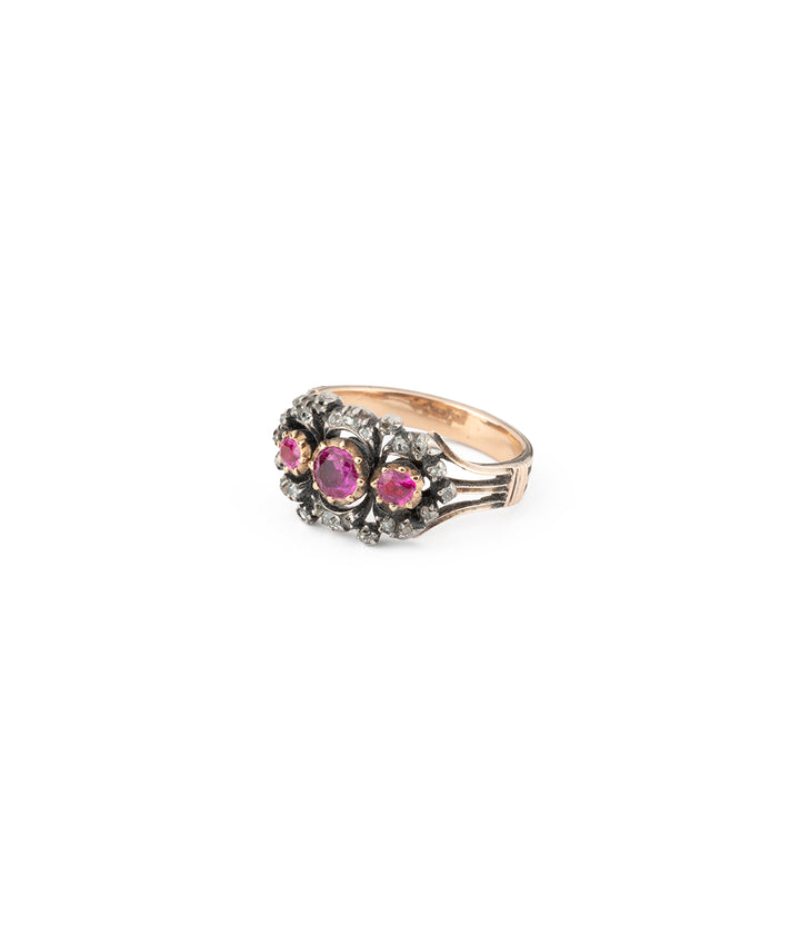 Ancienne bague or argent rubis Ariti - Caillou Paris