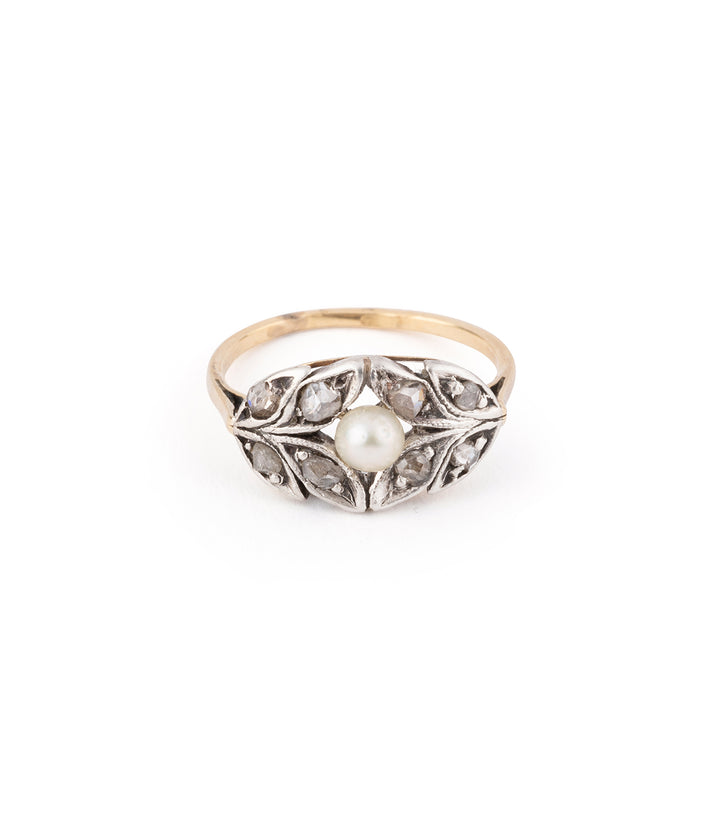 Ancienne bague en perle et diamants "Anastas" - Caillou Paris