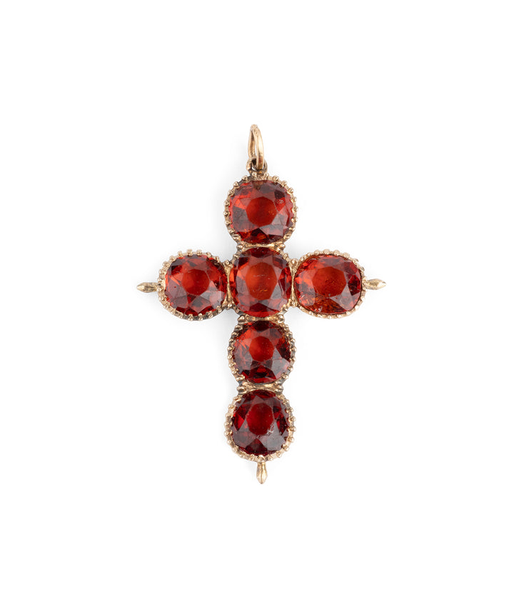 Ancienne-croix-or-18k-grenat-Betsie-Caillou-Paris