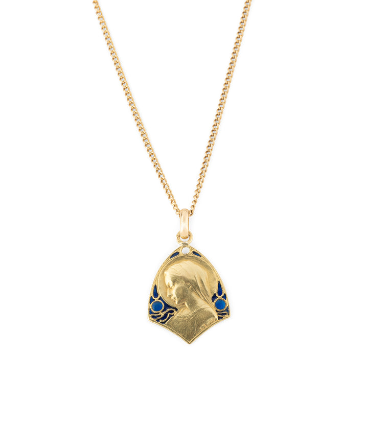 Ancienne-medaille-Art-vierge-or-email-Rani-Caillou-Paris
