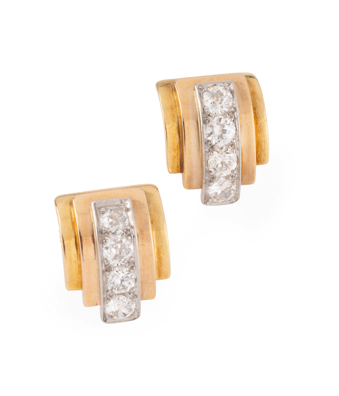 Boucles d'oreilles rétro en or et diamants "Garima"