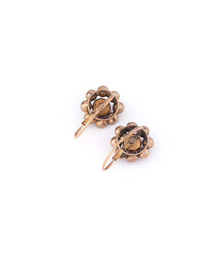 Anciennes boucles d'oreilles en grenats et or rose "Radia" - Caillou Paris