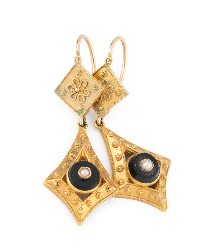 Pendants d'oreilles anciens en or "Tiere"