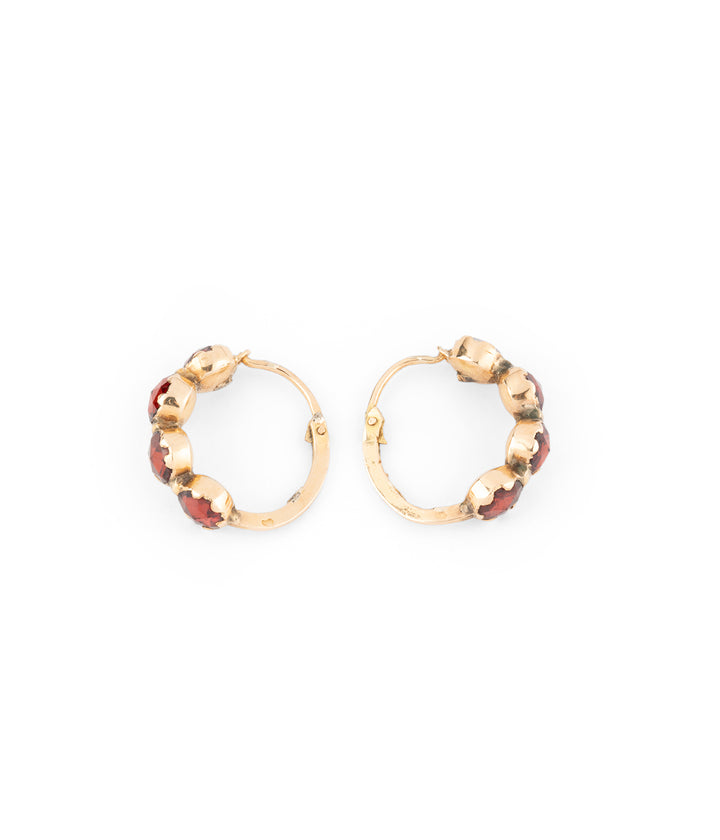 Antique Perpignan garnet creoles earrings Jurrie - Caillou Paris