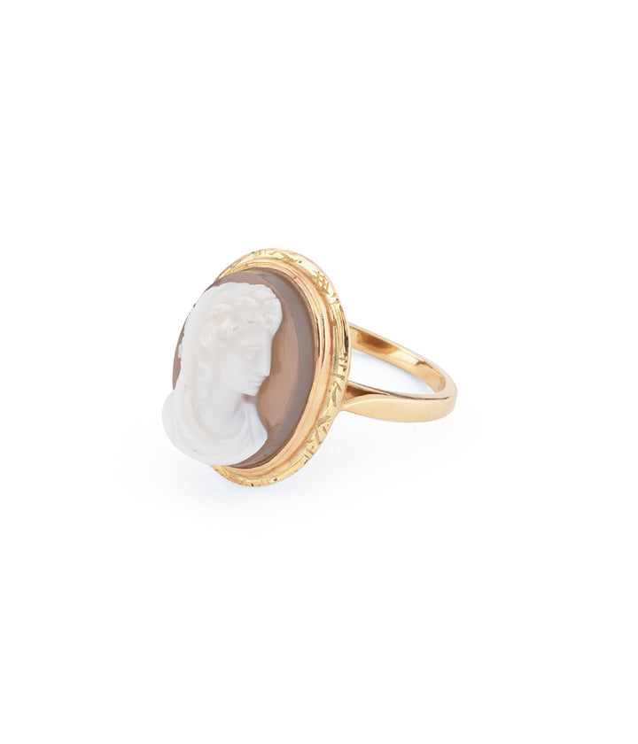 Antique cameo ring 18k gold "Olia" - Caillou Paris
