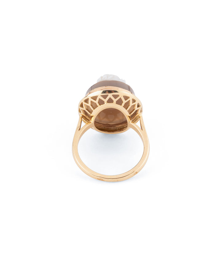 Antique cameo ring agate 18k gold "Olia" - Caillou Paris