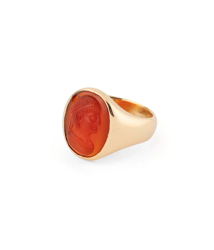 Antique cornelian cameo ring "Quay" - Caillou Paris