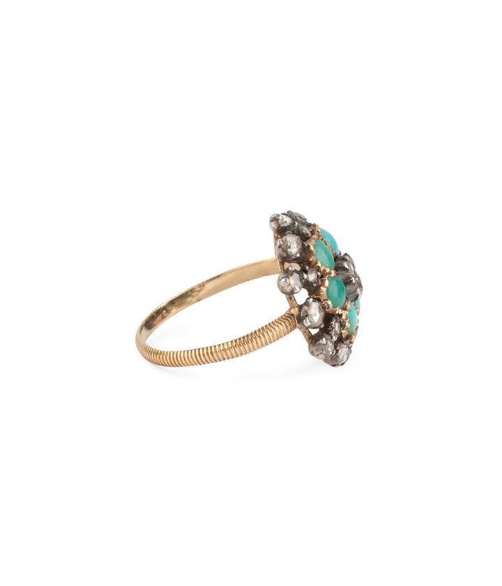 Antique-daisy-turquoise-diamonds-Badda-Caillou-Paris