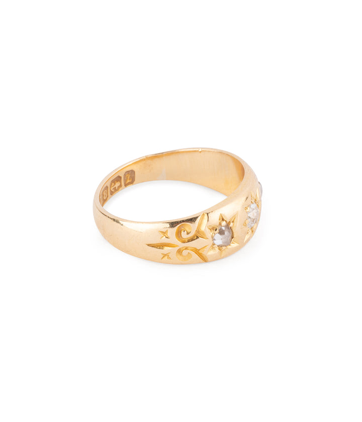 Antique diamond ring star setting "Omero" - Caillou Paris