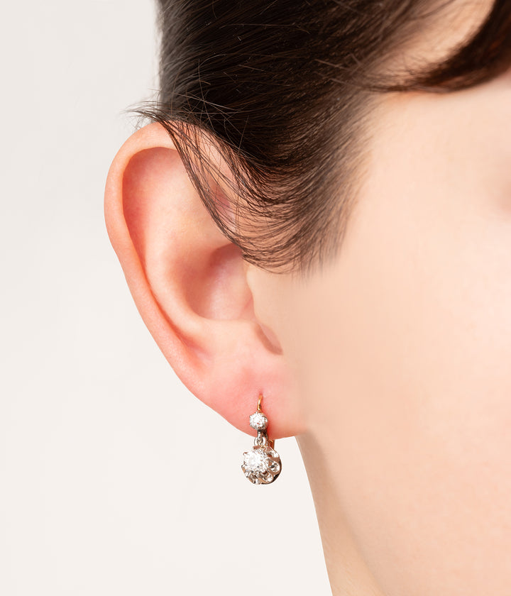Antique-diamonds-earrings-18k-gold-Tarani-Caillou-Paris