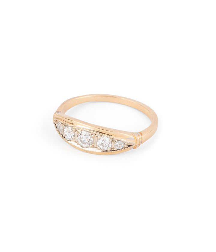 Antique diamonds gold garter ring "Valle" - Caillou Paris