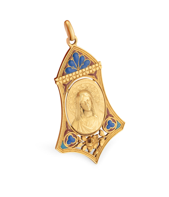 Antique-enamel-pendant-holy-virgin-Zuzen-Caillou-Paris.