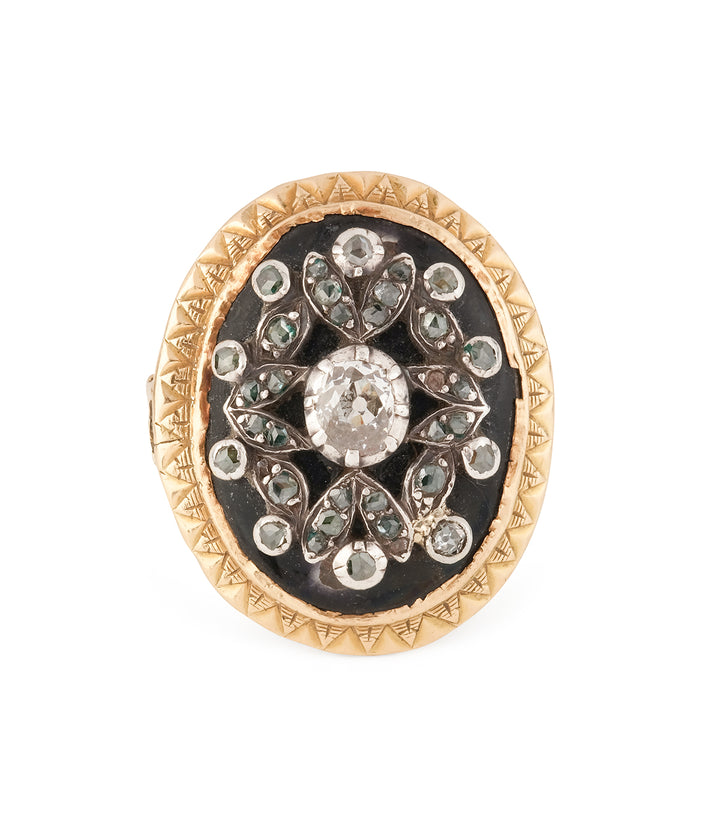 Antique-enamel-ring-diamonds-Zana-Caillou-Paris