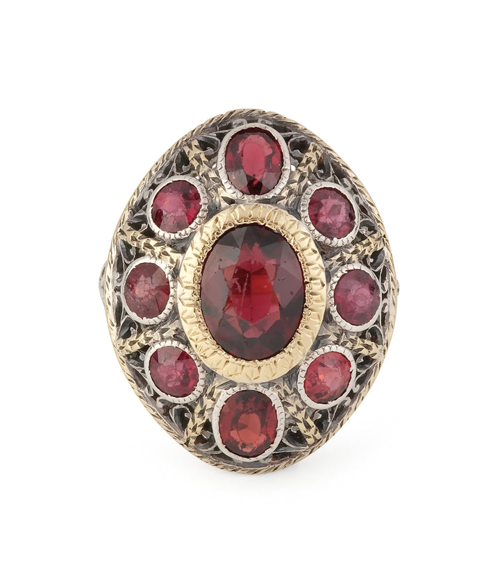 Antique-garnet-ring-silver-gold-Rino-Caillou-Paris