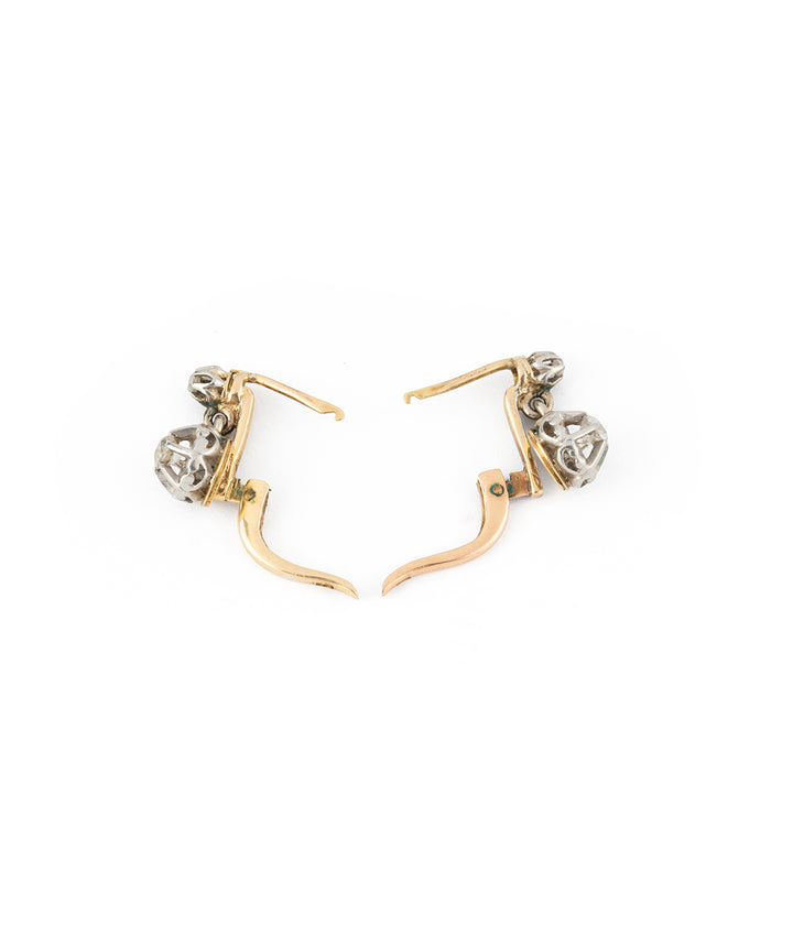 Antique gold and diamond sleepers "Eilam" - Caillou Paris
