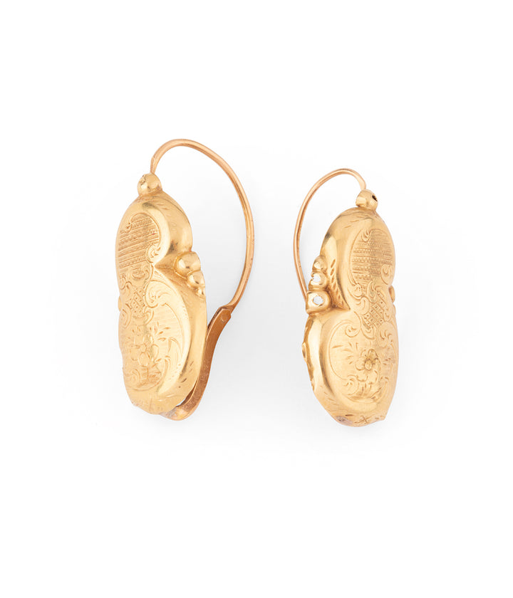 Antique gold earrings "Nolla" - Caillou Paris