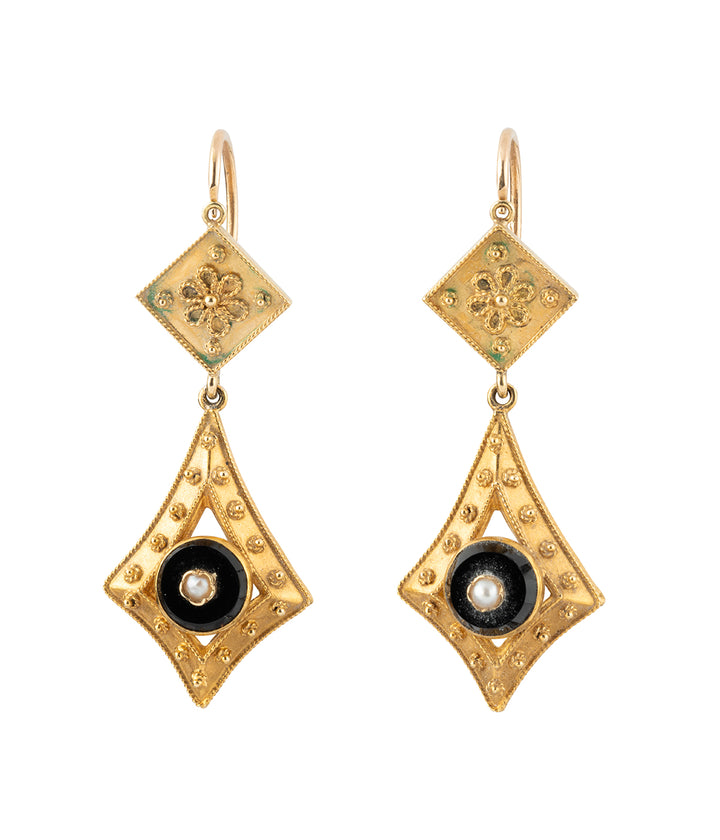 Pendants d'oreilles anciens en or "Tiere"