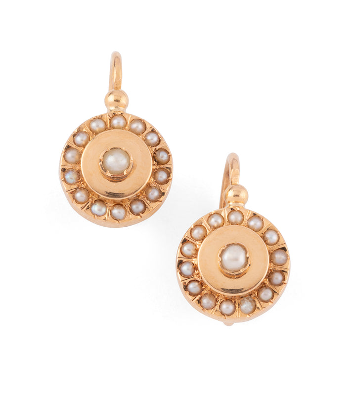 Antique gold pearls sleepers "Lamri" - Caillou Paris