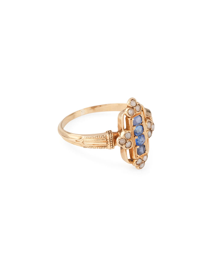 Antique-gold-ring-pearls-sapphires-Felisia-Caillou-Paris
