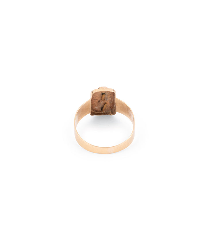 antique gold ring turquoise and pearl "Tieriu" - Caillou Paris