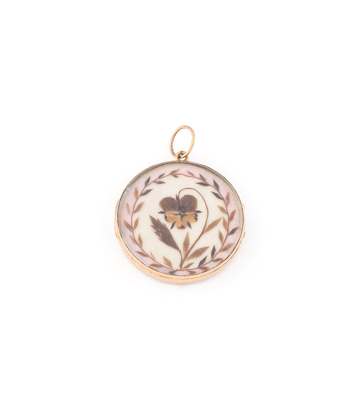 Antique hair pendant with initials "Luana" - Caillou Paris