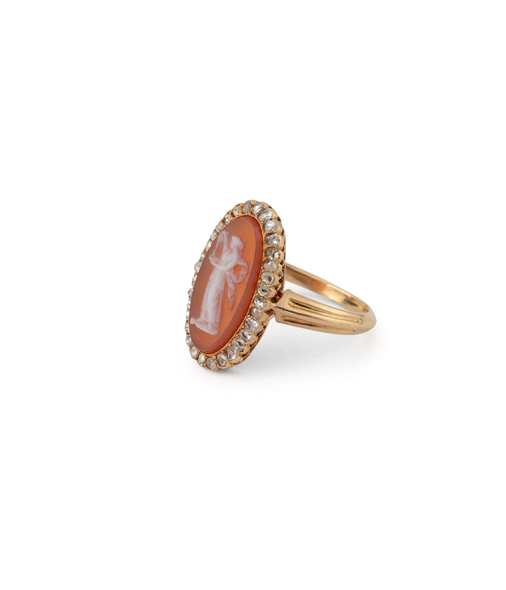 Antique marquise cameo agate ring "Zaila" - Caillou Paris