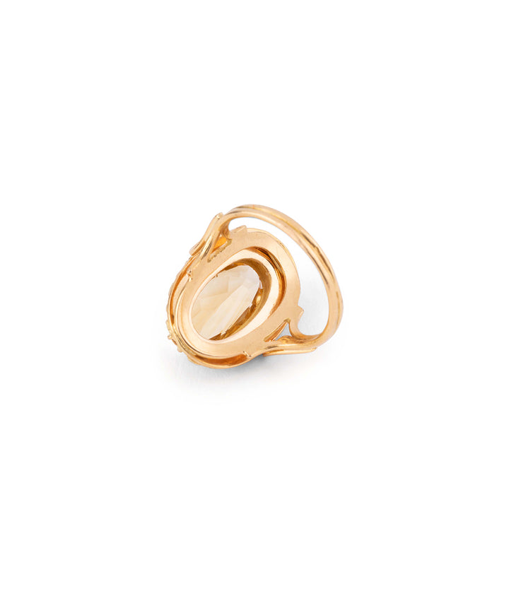 Antique marquise citrine gold ring "Wikimak" - Caillou Paris