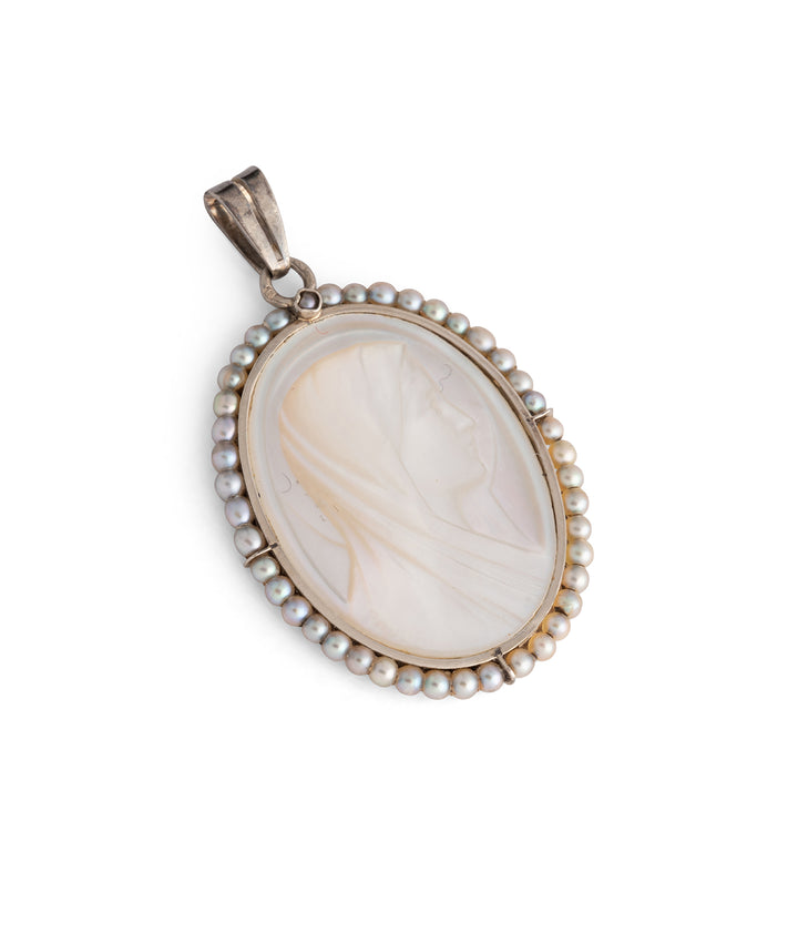 Antique mother-of-pearl religious medal "Wafiqa" - Caillou Paris