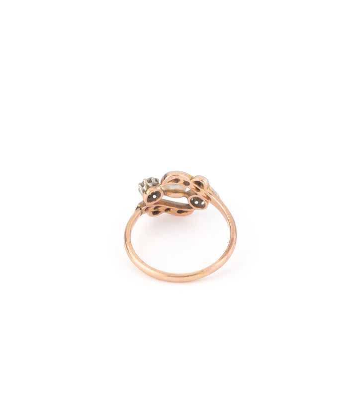 Antique pearl diamond engagement ring "Elena" - Caillou Paris