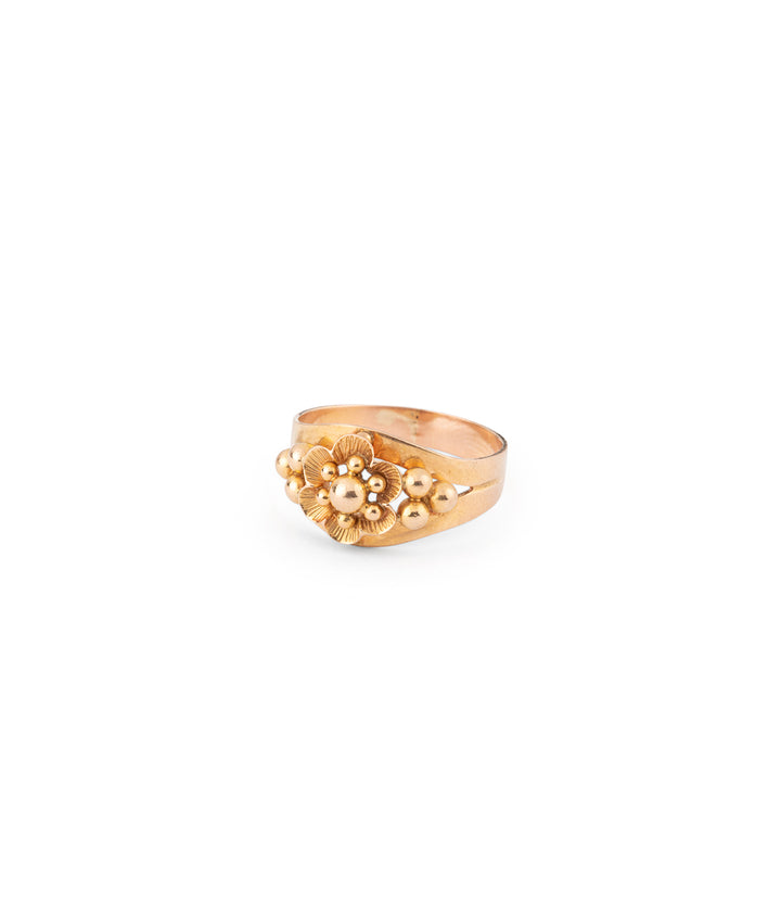 Antique pink gold flower ring Amasa - Caillou Paris