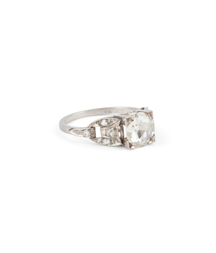 Antique-platinum-ring-rosecut-diamond-Rayana-Caillou-Paris