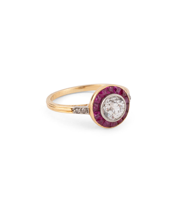 Antique ring diamond and rubies "Nadra" - Caillou Paris 