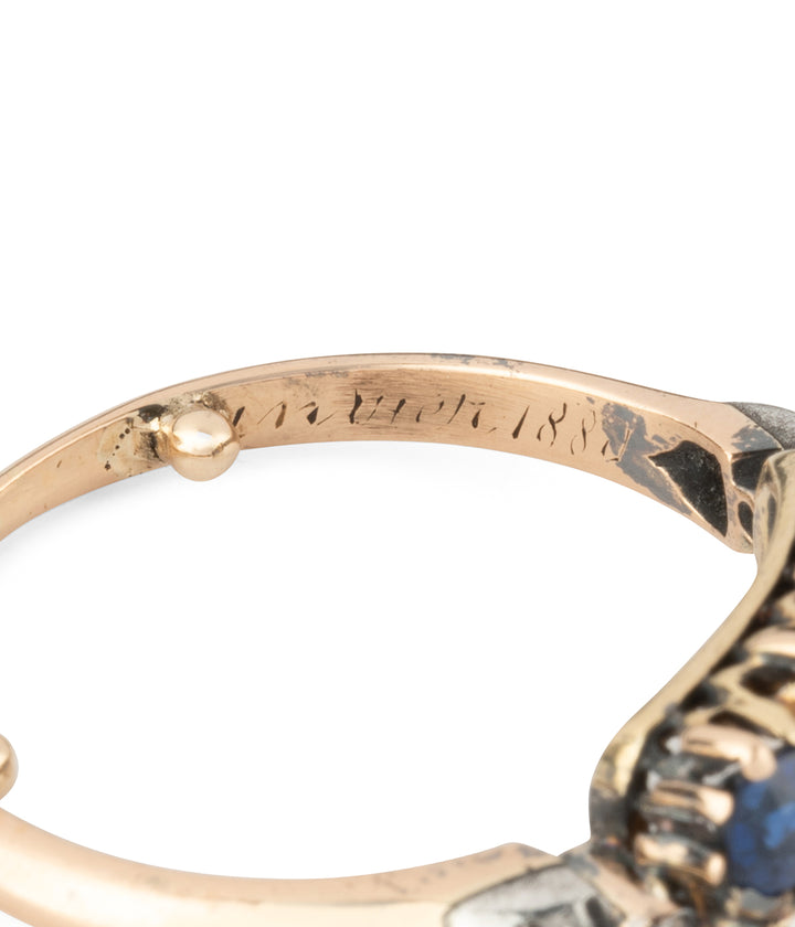 Antique-ring-diamonds-sapphires-18k-gold-Maunu-Caillou-Paris