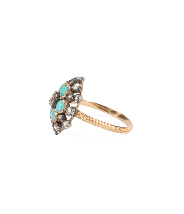 Antique-ring-turquoise-diamonds-Badda-Caillou-Paris