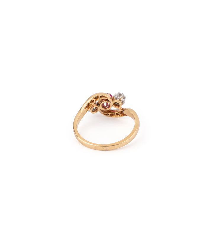antique ruby diamond engagement ring "Godon" - Caillou Paris
