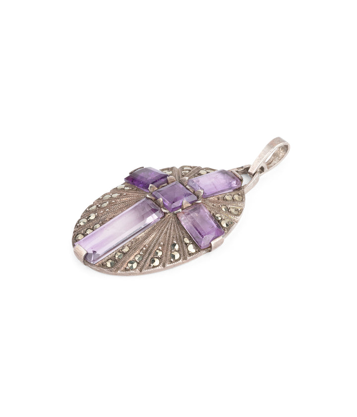 Antique-silver-pendant-amethystcross-Jenn-Caillou-Paris