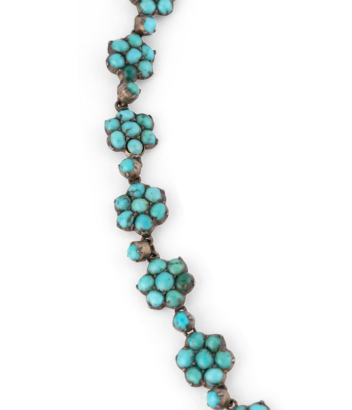 Antique silver turquoise necklace "Jovan" - Caillou Paris