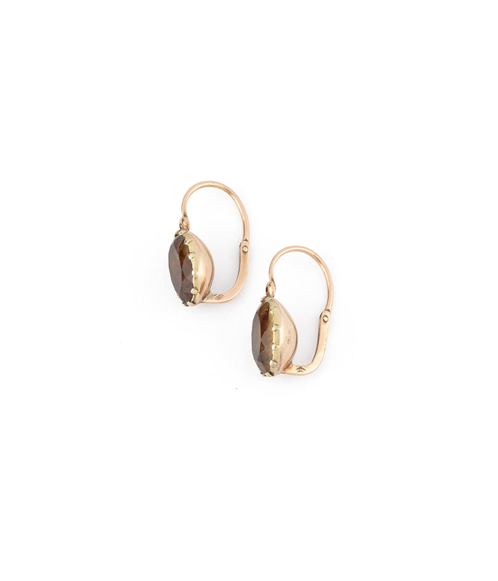 Antique sleepers citrine "Juha" - Caillou Paris
