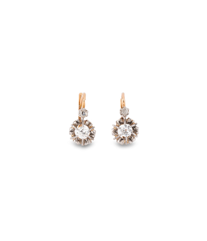 Antique sleepers diamond gold "Elfi" - Caillou Paris