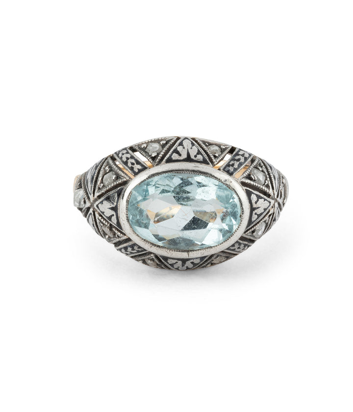 Art deco aquamarine ring Hiob - Caillou Paris